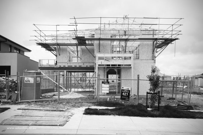 House under construction.