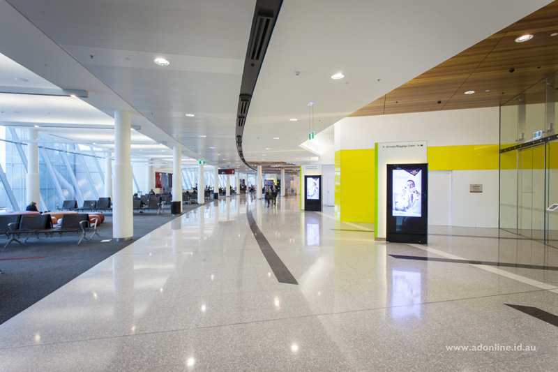Large clean open spaces give Canberra Airport a comfortable feeling.