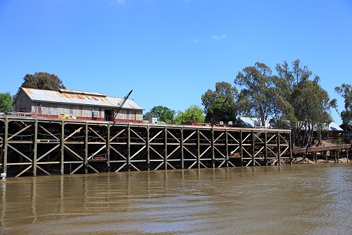 Echuca's historic wharf. Built in 1865, the structure was rebuilt in 2012.