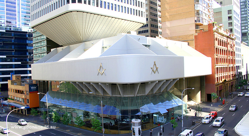 Exterior view of the Sydney Masonic Centre.