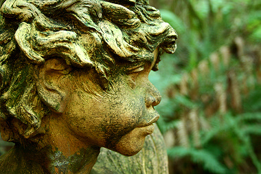 Sculptured profile of young Aboriginal girl