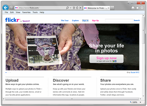 Flickr home page